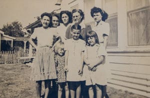 Photo is from  Ruth Robertson Bailey, her hand is on her hip.  Hazel is the squinting girl, Nedria and Linda Bailey Spragdley are also pictured, not sure which ones they are..